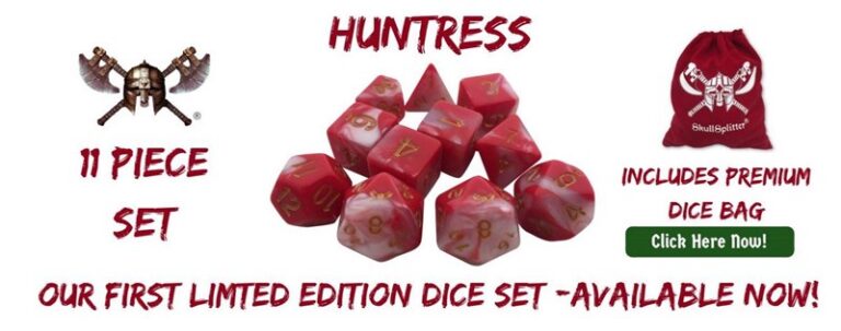 TGN Review: Huntress Limited Edition Dice Set From Skullsplitter Dice