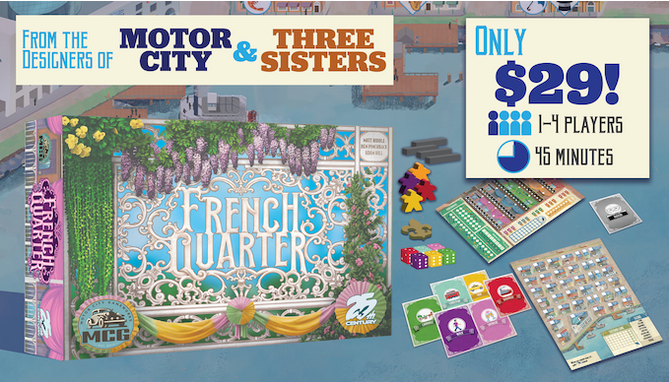 Motor City Gameworks Launches ‘French Quarter’ on Kickstarter, Celebrating New Orleans in a Roll-and-Write Game
