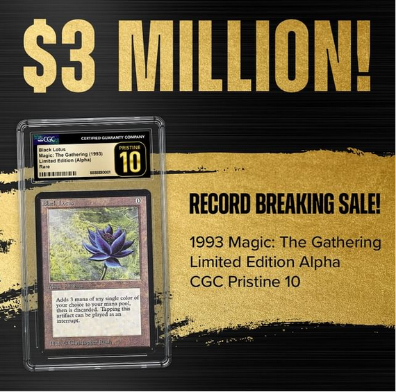 Record-Breaking $3 Million Sale for Magic: The Gathering Black Lotus Card